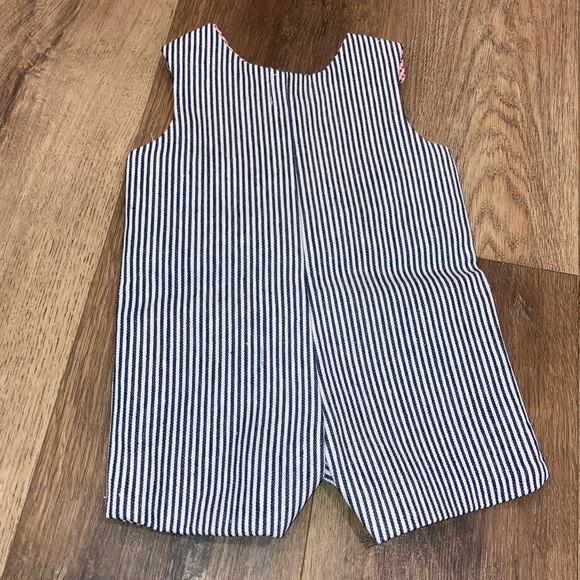 Mudpie Stripe Shortalls Football Basketball Baseball Soccer Sports 0-6m - Picture 8 of 12